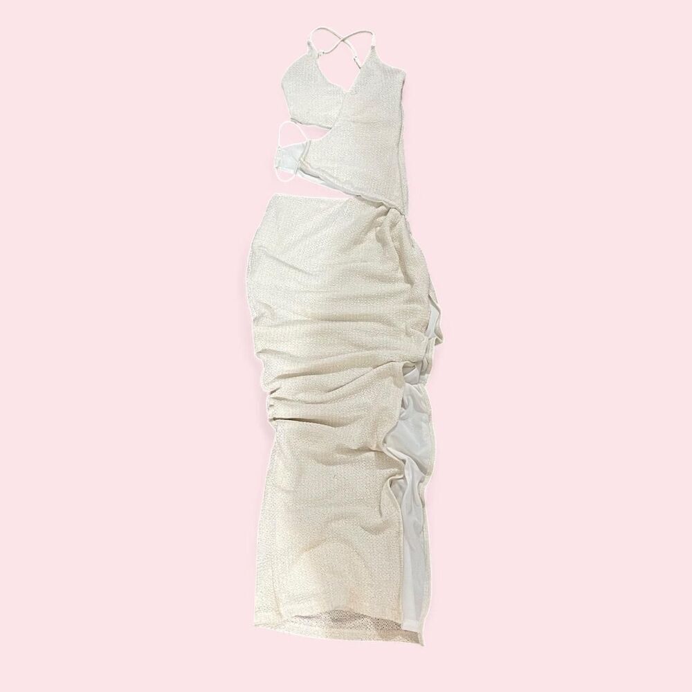 White-fox-boutique Women's Cream and White Dress